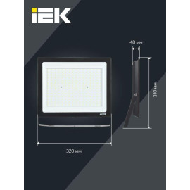 Прожектор светодиодный СДО 06-200 6500К IP65 черн. IEK LPDO601-200-65-K02