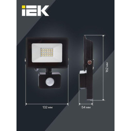 Прожектор светодиодный СДО 06-30Д 6500К IP54 с ДД черн. IEK LPDO602-30-65-K02