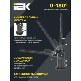 Светильник светодиодный ДКУ 1014-100Ш PRO 5000К IP65 уличный консольный IEK LT-DKU1-1014-100-50-K02