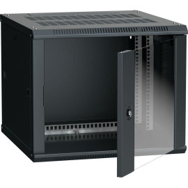 Шкаф 19 дюйм LINEA W 9U 600х600мм настен. стекл. дверь RAL9005 ITK LWR5-09U66-GF