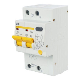 Выключатель автоматический дифференциального тока 2п C 16А 10мА тип AC 4.5кА АД-12 KARAT IEK MAD10-2-016-C-010