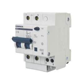 Выключатель автоматический дифференциального тока 2п 16А 30мА АД12 GENERICA MAD15-2-016-C-030