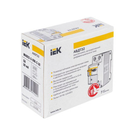 Выключатель автоматический дифференциального тока 2п (1P+N) C 6А 30мА тип A 6кА АВДТ-32 KARAT IEK MAD22-5-006-C-30