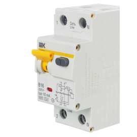 Выключатель автоматический дифференциального тока 2п (1P+N) B 16А 10мА тип A 6кА АВДТ-32 KARAT IEK MAD22-5-016-B-10