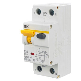 Выключатель автоматический дифференциального тока 2п (1P+N) C 20А 30мА тип A 6кА АВДТ-32 KARAT IEK MAD22-5-020-C-30