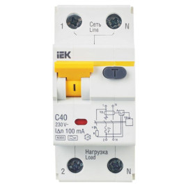 Выключатель автоматический дифференциального тока 2п (1P+N) C 40А 100мА тип A 6кА АВДТ-32 KARAT IEK MAD22-5-040-C-100