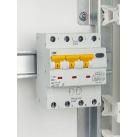Выключатель автоматический дифференциального тока 4п (3P+N) C 16А 30мА тип A 6кА АВДТ-34 KARAT IEK MAD22-6-016-C-30