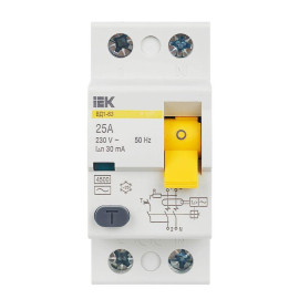 Выключатель дифференциального тока (УЗО) 2п 25А 30мА тип AC ВД1-63 KARAT IEK MDV10-2-025-030