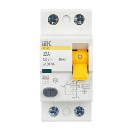 Выключатель дифференциального тока (УЗО) 2п 32А 30мА тип AC ВД1-63 KARAT IEK MDV10-2-032-030