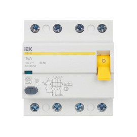 Выключатель дифференциального тока (УЗО) 4п 16А 30мА тип AC ВД1-63 KARAT IEK MDV10-4-016-030