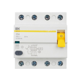 Выключатель дифференциального тока (УЗО) 4п 25А 30мА тип AC ВД1-63 KARAT IEK MDV10-4-025-030