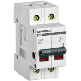 Выключатель нагрузки (мини-рубильник) 2п 63А ВН-32 GENERICA MNV15-2-063