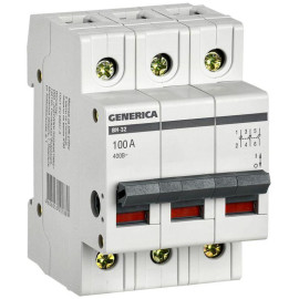 Выключатель нагрузки (мини-рубильник) 3п 100А ВН-32 GENERICA MNV15-3-100