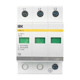 Ограничитель перенапряжения ОПС1-C 3P KARAT IEK MOP20-3-C