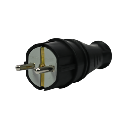 Вилка прямая MultiSet 16А 250В IP44 с заземл. каучук черн. SE MST4001BK