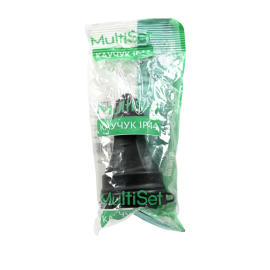 Розетка 1-м MultiSet 16А 250В IP44 с заземл. каучук черн. SE MST4002BK