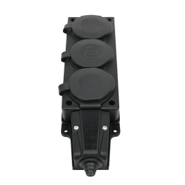 Колодка удлинителя 3-м MultiSet 16А 250В IP44 с заземл. каучук черн. SE MST4103BK