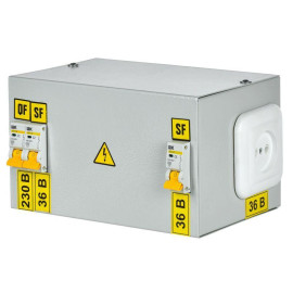 Ящик с понижающим трансформатором ЯТП 0.25 220/36В (3 авт. выкл.) IEK MTT13-036-0250