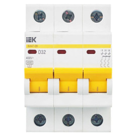 Выключатель автоматический модульный 3п D 32А 4.5кА ВА47-29 KARAT IEK MVA20-3-032-D