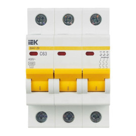Выключатель автоматический модульный 3п C 63А 4.5кА ВА47-29 KARAT IEK MVA20-3-063-C