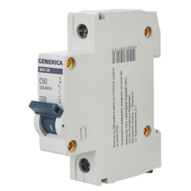 Выключатель автоматический модульный 1п C 50А 4.5кА ВА47-29 GENERICA MVA25-1-050-C