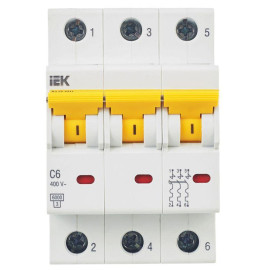 Выключатель автоматический модульный 3п C 6А 6кА ВА47-60M KARAT IEK MVA31-3-006-C