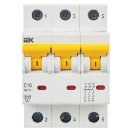 Выключатель автоматический модульный 3п C 16А 6кА ВА47-60M KARAT IEK MVA31-3-016-C