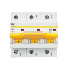 Выключатель автоматический модульный 3п C 32А 10кА ВА47-100 KARAT IEK MVA40-3-032-C