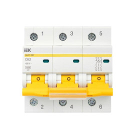 Выключатель автоматический модульный 3п C 63А 10кА ВА47-100 KARAT IEK MVA40-3-063-C