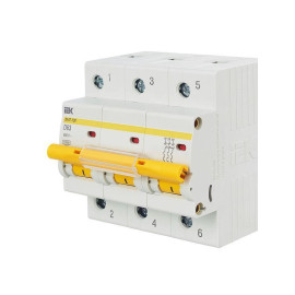 Выключатель автоматический модульный 3п D 63А 10кА ВА47-100 KARAT IEK MVA40-3-063-D
