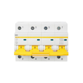 Выключатель автоматический модульный 4п C 80А 10кА ВА47-100 KARAT IEK MVA40-4-080-C
