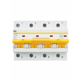 Выключатель автоматический модульный 4п C 100А 10кА ВА47-100 KARAT IEK MVA40-4-100-C