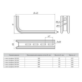 Профиль Омега L-образный осн.150 1.5мм EKF OMPL150