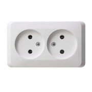 Розетка 2-м ОП Этюд 16А IP20 250В без заземл. без защ. шторок бел. SE PA16-005B