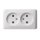 Розетка 2-м ОП Этюд 16А IP20 250В без заземл. без защ. шторок бел. SE PA16-005B