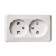 Розетка 2-м ОП Этюд 16А IP20 250В защ. шторки без заземл. бел. SE PA16-006B