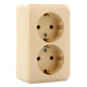 Розетка 2-м ОП Этюд 16А IP20 250В с заземл. без защ. шторок крем. SE PA16-007K