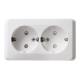 Розетка 2-м ОП Этюд 16А IP20 250В с заземл. защ. шторки бел. SE PA16-008B