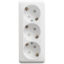 Розетка 3-м ОП Этюд 16А IP20 250В с заземл. защ. шторки бел. SE PA16-012B