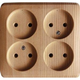 Розетка 4-м ОП Этюд 16А IP20 250В без заземл. без защ. шторок сосна SE PA16-205D