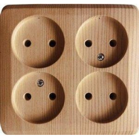 Розетка 4-м ОП Этюд 16А IP20 250В без заземл. без защ. шторок сосна SE PA16-205D