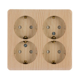 Розетка 4-м ОП Этюд 16А 250В с заземл. с заземл. защ. шторки сосна SE PA16-208D