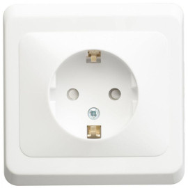 Розетка 1-м СП Этюд 16А IP20 250В с заземл. защ. шторки бел. SE PC16-004B