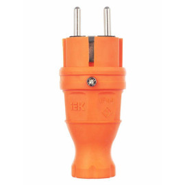 Вилка прямая ОМЕГА ВБп3-1-0м IP44 каучук оранж. IEK PKR01-016-2-K09
