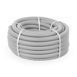 Труба гофрированная ПВХ легкая d25мм с протяжкой 350 Н сер. (уп.50м) Промрукав PR.012531