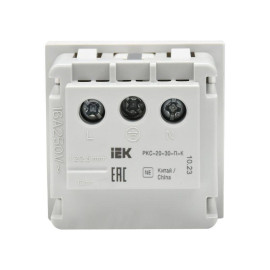 Розетка PRIMER с заземл. защ. шторки винт. зажим РКС-20-30-П-К бел. IEK PR-KK40D-RSZH-2-2-K01