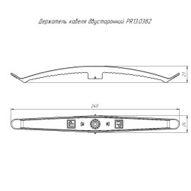 Держатель кабеля двусторонний для прямого монтажа (уп.20шт) сер. Промрукав PR13.0382