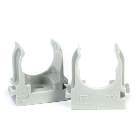 Держатель для труб (клипса) d20мм для прямого монтажа сер. в гофроящике Промрукав PR13.0453