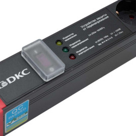 Блок распределения питания 6-м 16А Schuko вх. разъем Schuko для 19дюйм шкафов защита от перенапряж. с индикатором сети DKC R519SH6OPSHSP