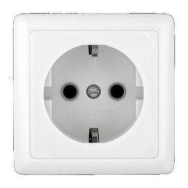 Розетка 1-м ОП Хит 16А IP20 250В с заземл. без защ. шторок бел. SE RA16-133-B